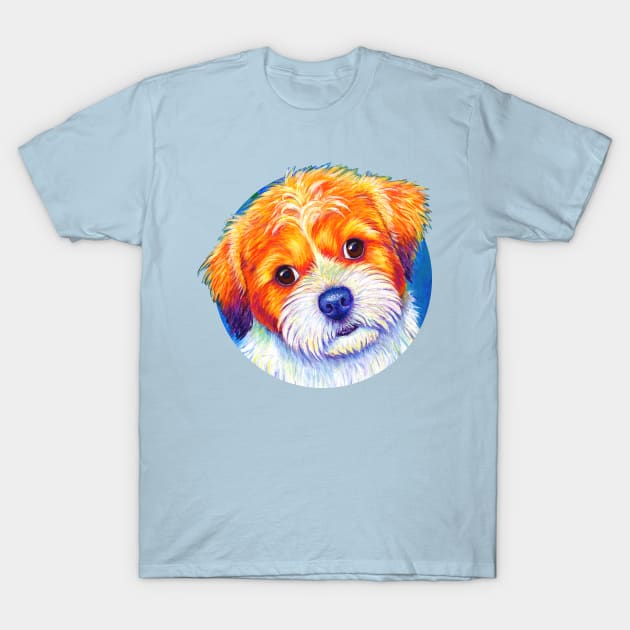 Colorful Cute Shih Tzu Dog T-Shirt by rebeccawangart